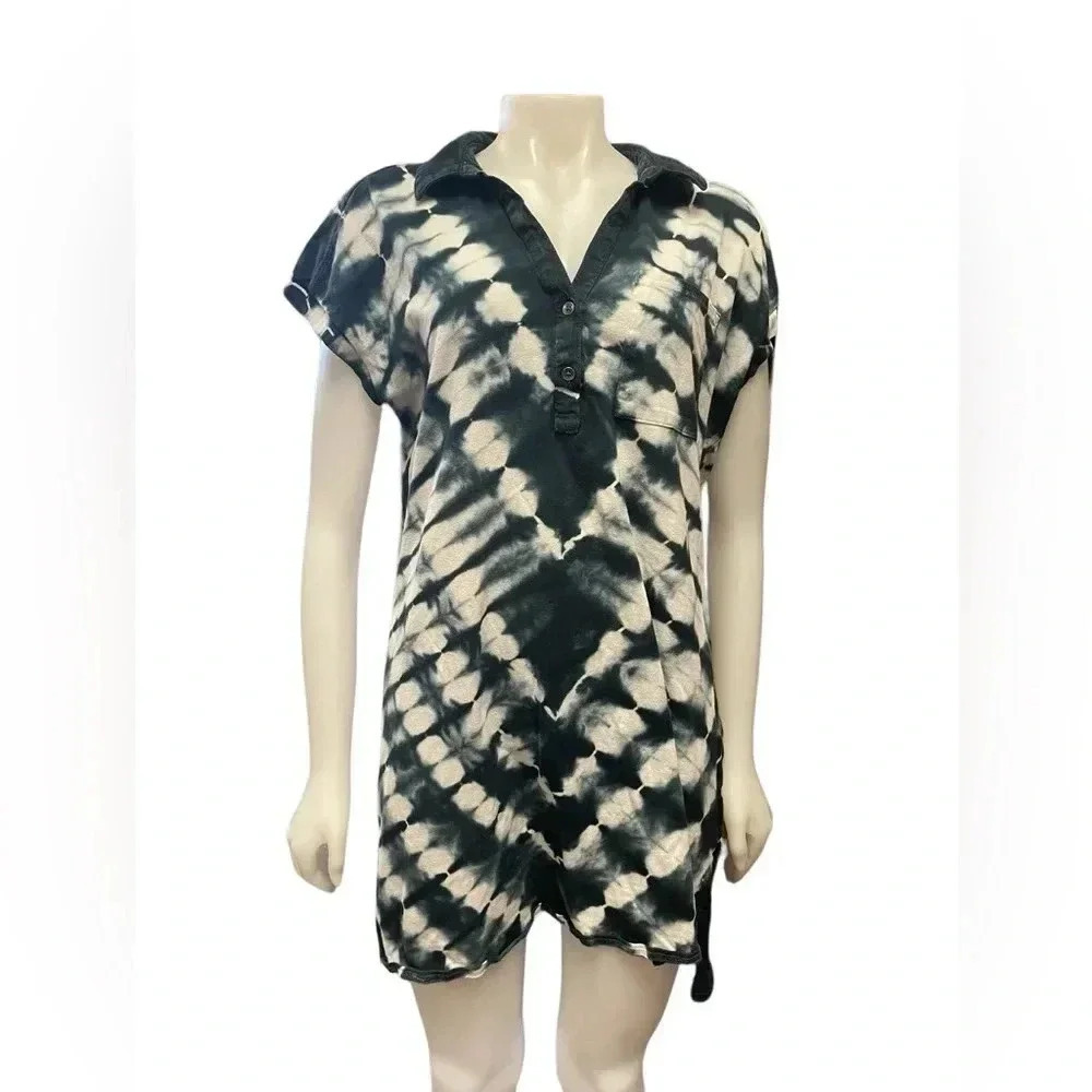 Rock & Republic Tie Dye Polo Mini Dress Tunic Size Large
